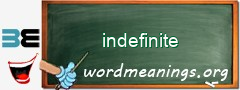 WordMeaning blackboard for indefinite